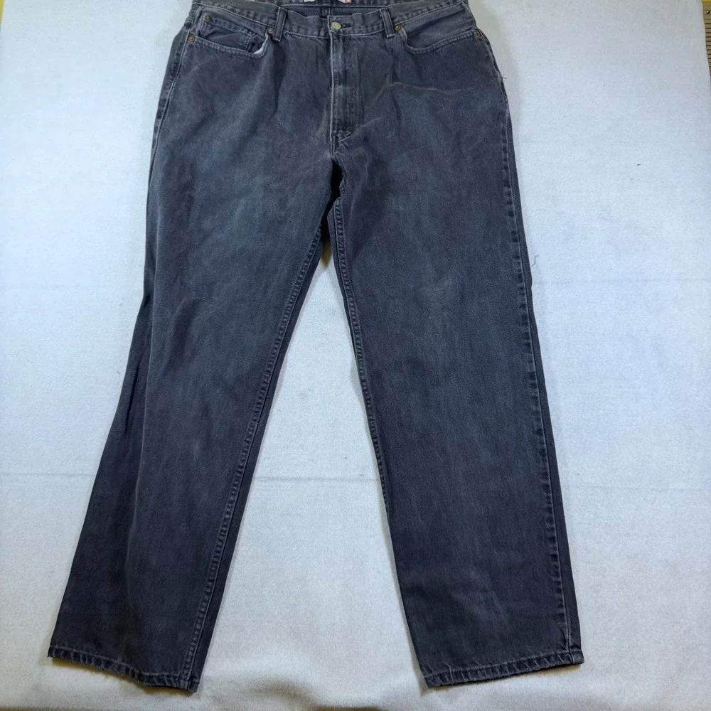 Levis 550 Relaxed Fit Tapered Leg Jeans Mens 40x34 Faded Black Denim 5-Pocket